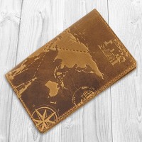 Обложка-органайзер для документов из кожи HiArt 7 wonders of the world PC-03-S17-1340-T002