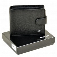 Мужской кожаный черный кошелек Classik dr.Bond M2 black