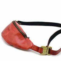 Кожаная красная сумка на пояс Tarwa rr-3034-3md