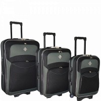 Набор чемоданов Bonro Style 3 штуки черно-серый 102465