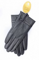 Перчатки женские чёрные кожаные 742s2 M Shust Gloves