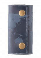 Ключница из кожи HiArt KH-05 Shabby Lagoon World Map