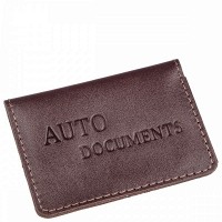 Кожаная коричневая обложка для автодокументов Shvigel 13967
