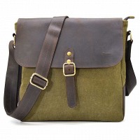Мужская сумка через плечо из кожи и ткани TARWA RCh-6600-4lx