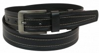 Мужской кожаный ремень под джинсы Skipper 1092-38 черный 3,8 см