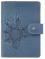 Обложка для паспорта из кожи Hi Art «Mehendi Classic» PB-02/1 Shabby Lagoon