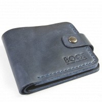 Мужской кошелек ручной работы из кожи BOGZ Classic+ CH Blue P3M8S8