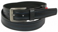Мужской кожаный ремень под джинсы Skipper 1065-38 черный 3,8 см