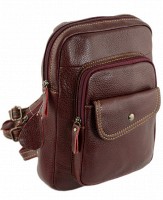 Женский кожаный темно-вишневый рюкзак TRAUM (7321-07)