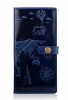 Тревел-кейс из кожи Hi Art TC-01 Crystal Blue 7 wonders of the world
