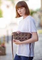 Кожаная плетеная женская сумка BlankNote Пазл S темно-коричневая Crazy Horse BN-BAG-31-O