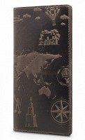 Кожаный бумажник Hi Art «7 wonders of the world» WP-03 Shabby Gavana Brown