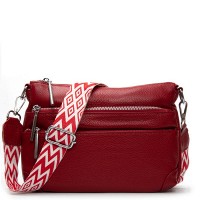 Женская кожаная сумка через плечо ALEX RAI 8269 wine red