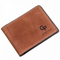 Кожаный коричневый зажим для купюр GRANDE PELLE 11240