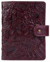 Кожаный картхолдер Hi Art «Let's Go Travel» CH-06 Crystal Sangria