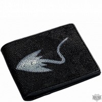 Женский черный кошелек из кожи ската Ekzotic Leather stw31