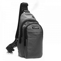 Мужская тканевая сумка-слинг Lanpad 35001 gray