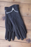 Перчатки сенсорные женские чёрные трикотажные 1805-5s3 L
