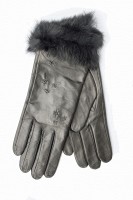 Перчатки женские чёрные кожаные 746s1 S Shust Gloves