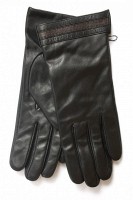 Перчатки женские чёрные кожаные сенсорные 946s2 M Shust Gloves