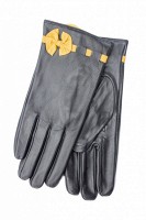 Перчатки женские чёрные кожаные 781s3 L Shust Gloves