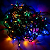 Электрогирлянда-штора LED уличная Yes! Fun, 80 ламп, IP 65, многоцветная , черный провод 801168
