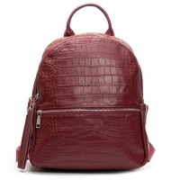 Женский кожаный рюкзак ALEX RAI 95518-9 bordo