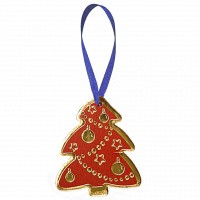 Игрушка на елку из кожи HiArt Елочка Toy-Tree-S580-Gold