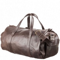 Дорожная коричневая кожаная сумка Grande Pelle 11044
