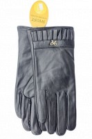Черные женские перчатки из натуральной кожи Shust Gloves