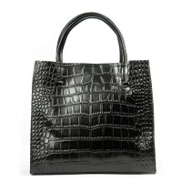 Женская кожаная сумка ALEX RAI 1564 black croco