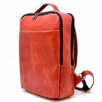 Кожаный женский красный рюкзак TARWA rr-7280-3md
