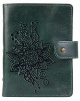 Кожаный картхолдер Hi Art «Mehendi Classic» CH-06 Crystal Green