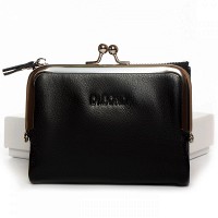 Женский кожаный кошелек Classik DR. BOND WN-23-13 black