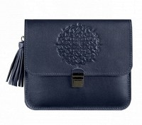 Женская кожаная сумка BlankNote Лилу темно-синяя BN-BAG-3-NAVY-BLUE