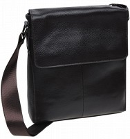 Мужская тёмно-коричневая кожаная сумка Borsa Leather k18168-brown