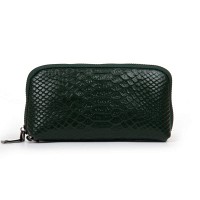 Женская кожаная косметичка Cosmetic 60095-5 d.green