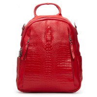 Женский кожаный рюкзак ALEX RAI 8907-9 red croco