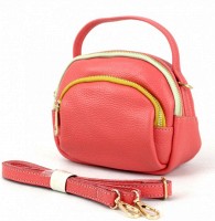 Женская кожаная сумка Borsacomoda коралловая