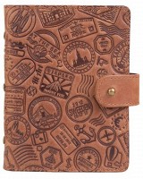 Кожаный картхолдер Hi Art «Let's Go Travel» CH-06 Shabby Cumaru