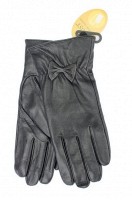 Черные женские кожаные перчатки Shust Gloves