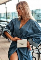 Женская кожаная поясная сумка/кроссбоди BlankNote Mini белая BN-BAG-38-2-LIGHT