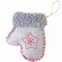 Подвеска Yes! Fun Варежка, серая со звездочкой, h-9 см 973473