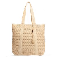 Пляжная плетеная сумка PODIUM 9817 beige