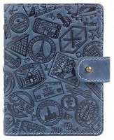 Кожаный картхолдер Hi Art «Let's Go Travel» CH-06 Shabby Lagoon