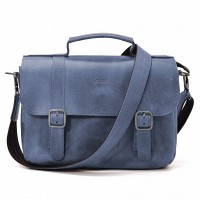 Мужской кожаный синий портфель TARWA RК-6008-3md