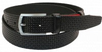 Кожаный мужской ремень Skipper 1039-35 черный ДхШ: 130х3,5 см.